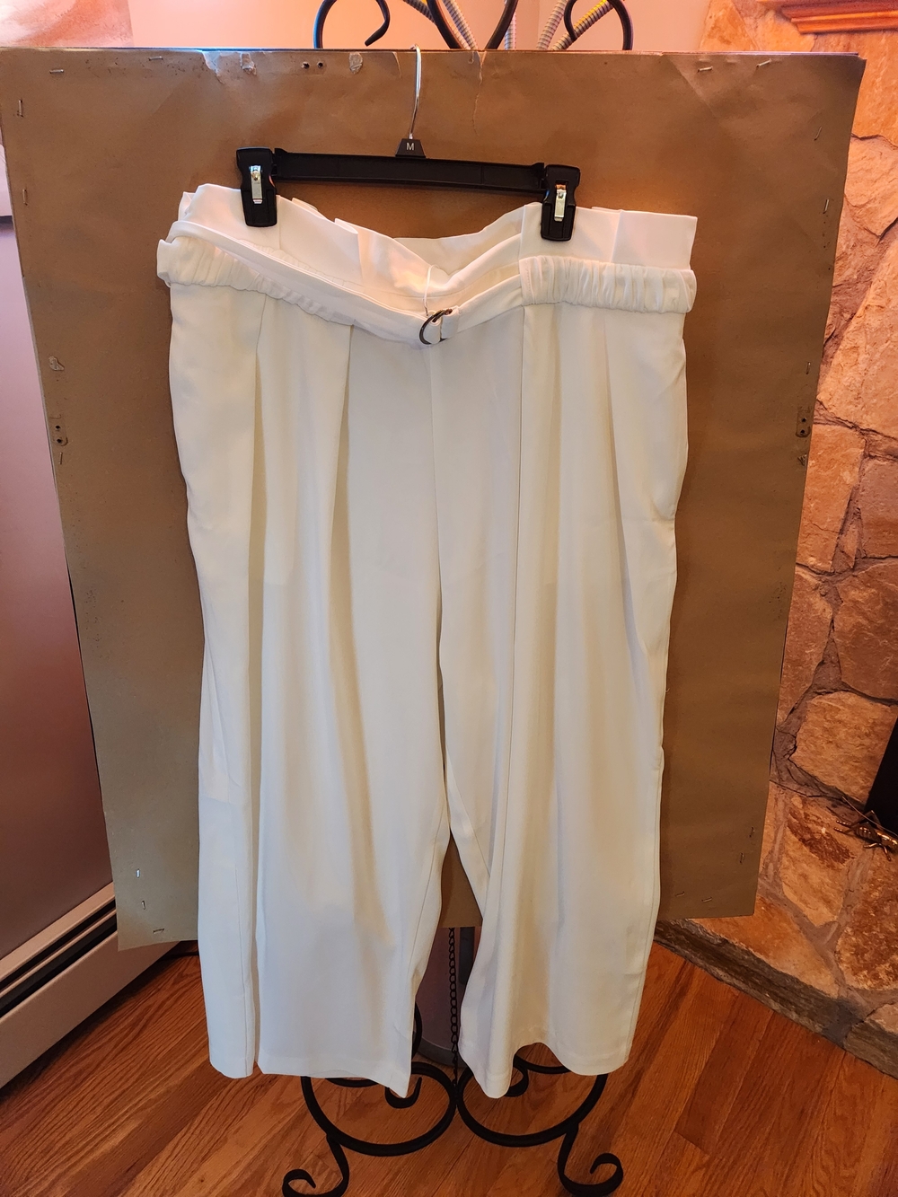 Size 18 Choosy High-Waist Wide-Leg White Trousers